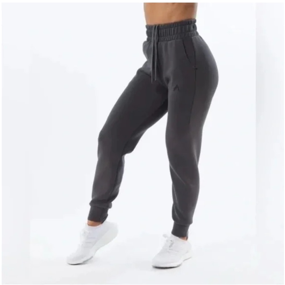 Alphalete charcoal Grey Track Elmts Cuffed Joggers sweatPants Sz S Unisex